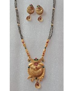 Gold Plated Traditional Mangalsutra With Earring 101