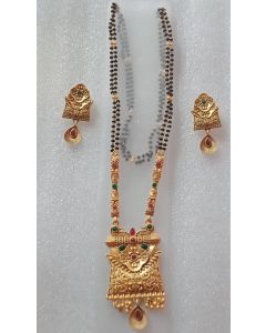 Gold Plated Traditional Mangalsutra With Earring