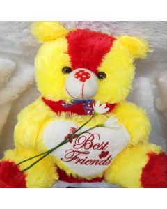 Tedy Yello colour Farr Clothing with cap and Big hart