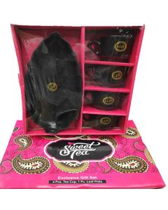 BLACK COLOUR TEA CUP SET 5 pic box