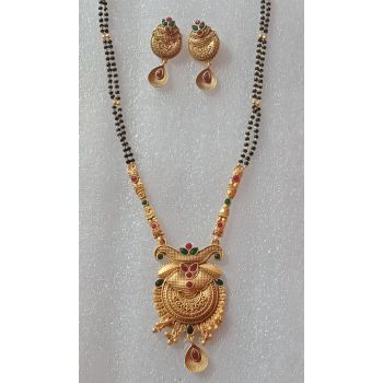 Gold Plated Traditional Mangalsutra With Earring 101