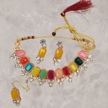 Muli colour stone mini nekless for women and girl